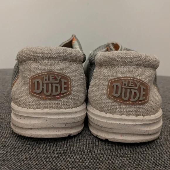 Hey Dude Wally Knit Cobblestone Men's Casual Gray White Shoes - Picture 5 of 16